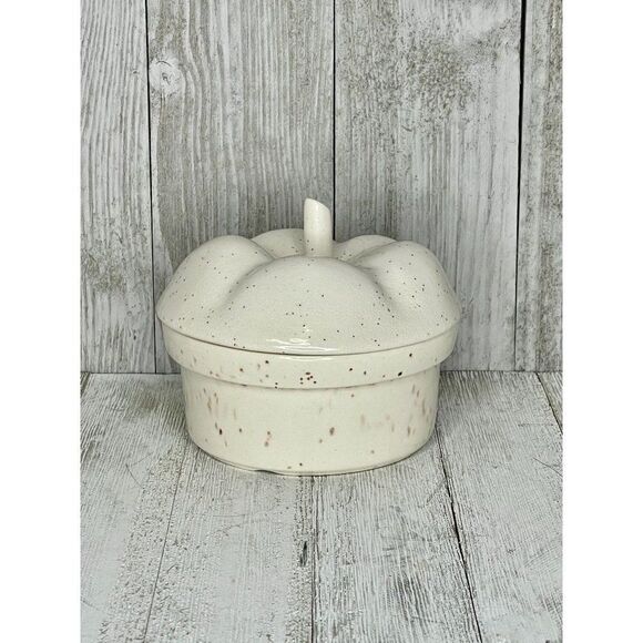 Vintage Handmade Apple Shaped Trinket Box Sugar Bowl With Lid - Picture 1 of 4